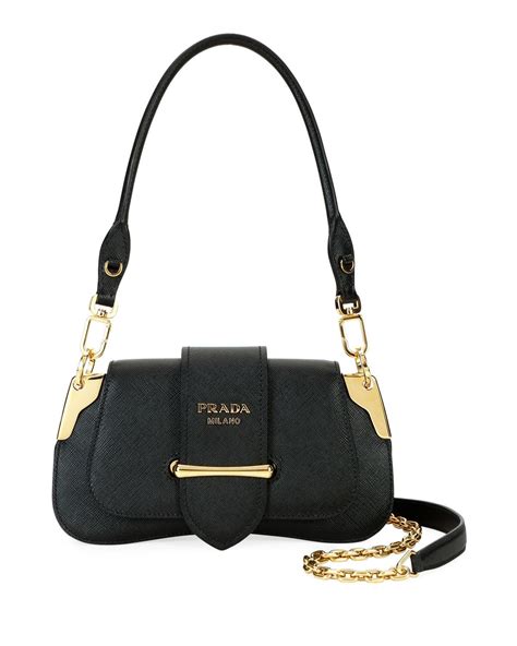 prada sidonie black and white|Prada Sidonie Leather Shoulder Bag Black & White .